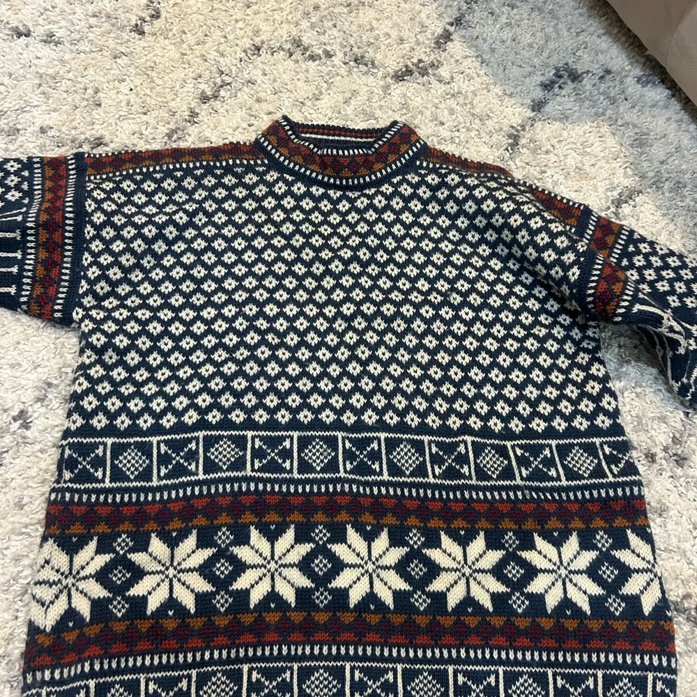 Dale of Norway Nordic Crewneck Sweater - Navy, White, and Red - Picture 2 of 3